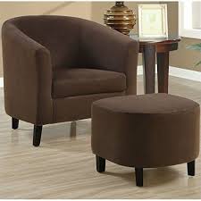 Monarch Specialties Chocolate Brown Padded Microfiber Accent Chair And Ottoman Small Living Room Chairs Armless Chair Living Room Living Room Chairs