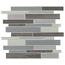 Tile a kitchen backsplash or bathroom surfaces with the natural stone 3 in. Mohawk Eleganza Fog 11 X 14 Glass And Stone Mosaic Tile Stone Mosaic Tile Stone Mosaic Mosaic Tiles