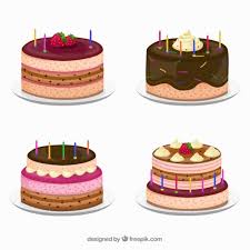 Follow along and draw a cute birthday cake! Free Vector Delicious Collection Of Birthday Cakes