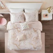 Marble bedding white gold duvet cover set gold geometric marble printed design white geometric bedding sets queen 1 marble duvet cover 2 pillowcases (queen, marble) 4.0 out of 5 stars 523. Vanessa Metallic Printed Duvet Cover Set Blush Gold Target