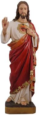The most common holding jesus hands material is wood. Amazon Com Sacred Heart Of Jesus Christ Lord Catholic Resin Colored Hand Raised 24 Inch Large Statue Figurine Decoration Kitchen Dining