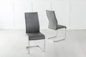 Check spelling or type a new query. Malibu Dark Grey Leather Dining Chair With Brushed Stainless Steel Cantiliver Base Cfs Furniture Uk