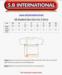 Size Charts For Apparel Sports Wear British Uk Standard