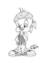 Set of black and white graffiti characters download free. Pencil And Ink By Victor Ramon At Coroflot Com Tweety Bird Drawing Gangster Drawings Graffiti Characters