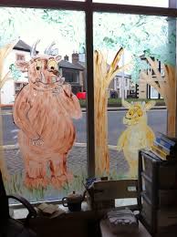 Window Painting Gruffalo And Child Crafty Monkeys Penrith Window Art Window Painting Art