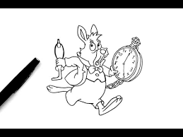 Alice au pays des merveilles. Comment Dessiner Le Lapin Blanc Alice Au Pays Des Merveilles Youtube