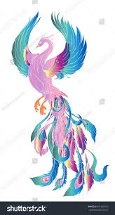 Hand Gezeichnete Bunte Mode Von Phoenix Tatowierung Phoenix Feuervogelillustration Bunte El Cizimleri Anka Kusu Dovmeleri Kus Illustrasyon