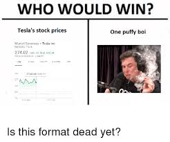 Apr 16, 2021 · tesla meets its bobcat. Tesla Stock Meme Popular Century