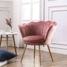 amazon com comfy upholstered lotus vanity chair velvet accent armchair single sofa gold plating for li gold sofa single sofa chair pink living room furniture