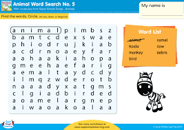 Features ( camel jigsaw puzzles ): Animals Word Search 5 Super Simple