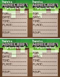 Minecraft Party Printables Anniversaire Minecraft Fete Pour Enfants Carte Minecraft
