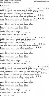 Song Lyrics With Guitar Chords For The Last Time The Rolling Stones Guitarlessonsforbeginners Guitar Chords For Songs Guitar Chords And Lyrics Guitar Songs