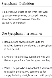 Sycophant Meaningful Words Compliment Someone Words