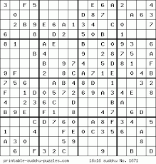 Y si eres de los que les gustan los desafíos, prueba el más grande de todos, el mega sudoku, con un tamaño de 16x16. Free Printable 16x16 Sudoku Puzzles Sudoku Puzzles Sudoku Printable Sudoku