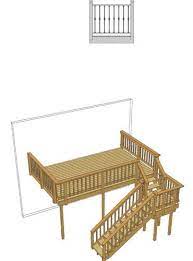 16 X 10 Deck W Stair Landing And Iron Spindles At Menards Deck Designs Backyard Deck Staircase Patio Deck Designs