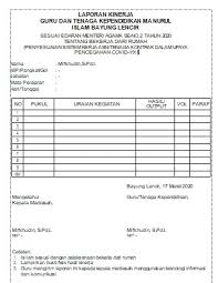Check spelling or type a new query. Download Format Laporan Kinerja Guru Dan Tenaga Kependidikan Yang Bekerja Dari Rumah Madrasah Muba