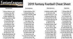 Printable 2019 Fantasy Football Cheat Sheet Fantasy Leagues Fantasy Football Cheat Sheet Fantasy Football Nfl Fantasy Football