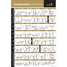 Laminated Suspension Exercise Poster Strength Training Chart Build Muscle Tone Tighten Home Gym Resistance Workout Routine Fitness Guide