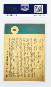 Check spelling or type a new query. 1961 Fleer Wilt Chamberlain Rc Psa 4 Vg Ex Top Sports Cards