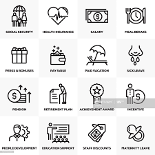 Employee Benefits Line Icons Set Line Icon Icon Set Employee Benefit