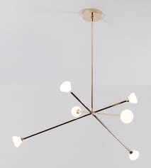 Nova Chandelier 6 Lights Polished Brass Light Designed By Mckenzie Keim For Roll Hill Light Chandelier Contemporary Chandelier