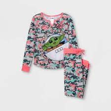 Girls Lego Star Wars Baby Yoda 2pc Pajama Set Green Pink Target