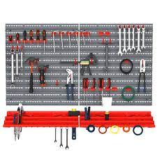 You need all of your tools, but they can quickly clutter up your workshop. Durhand 54 Piece Pegboard And Shelf Tool Organizer Wall Mounted Diy Garage Storage With 50 Hooks Walmart Com Walmart Com