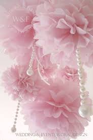 Welcome to shanny's sweet 16 birthday party, location: Pink Pom Poms With Pearl Droplets Hanging On Our Fabulous Multi Arm Tablestand Centrepieces From Wedding Events Floral Pink Decor Pink Pom Poms Pink Parties
