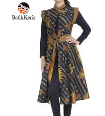 Model Outer Batik Wanita Batik Wanita Gaun Lengan Panjang