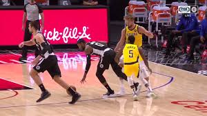 With the indiana pacers trailing the miami heat by three points in the fourth quarter on wednesday, paul george delivered the highlight of the game, blowing past lebron. Paul George Dunks On Justin Holiday Clippers Vs Pacers 01 17 2021 Youtube