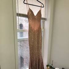 Yassmine Luxe Rose Gold Evening Gown Nwt