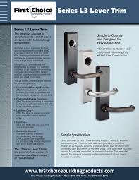 Browse our community pages to see our available finished homes and homes under construction. Series L3 Lever Trim First Choice Building Products
