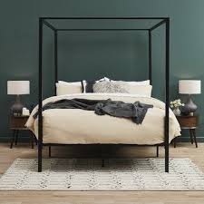 Black Metal 4 Poster Bed Frame Black Cytus Canopy Bed Frame By Studio Home Get It Now Or Find More Beds At Temple Webster Canopy Bed Frame Black Bed Frame Queen Bed Frame