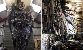 Mar 18, 2016 · wm. Sculpture Of An Angel Crafted From Thousands Of Knives Daily Mail Online