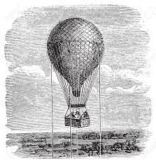 Antique Luftfahrzeug Oder Heißluftballon Vintage Illustration. Alter Stich  Von Einem Heißluftballon In Den Himmel, Mit Seilen Befestigt. Lizenzfrei  Nutzbare Vektorgrafiken, Clip Arts, Illustrationen. Image 37386348.