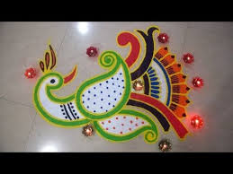 Innovative Peacock Rangoli Designs Freehand Peacock Kolam Designs Youtube Rangoli Designs Cartoons Rangoli Design Colorful Rangoli Designs