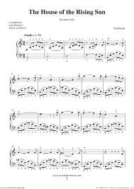 The House Of The Rising Sun Sheet Music For Piano Solo Pdf Piano Sheet Music Piano Sheet Music Free Sheet Music