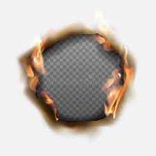 Vector Realistic Hole Burnt In Paper With Brown Edges And Flames On Transparent Background Vector Illustration Transparent Background Vector Transparent