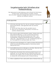 Kostenlose vorlagen und übungen zum thema schreibplan in der 4. Tierbeschreibung Lehrer Tipps Uhrzeit Lernen Mathe Formeln