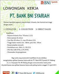 Saat ini kami mendukung 2 operator yang terdapat di indonesia, namun semua operator tidak selalu aktif. Umy On Twitter Pt Bank Bni Syariah Operator Collection Direct Sales Ipk Min 3 Dl 15 April 2017 Lowkerumy