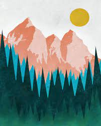 Mountain Forest Art Nordic Art Print Scandi Wall Art Etsy In 2021 Nordic Art Print Etsy Wall Art Art Prints