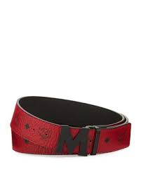 Black And Red Designer Belt Mcm Visetos Reversible Matte Buckle Belt Mcm Belt Belt Ferragamo Belt