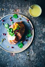 Cut a slit into the top of the sweet potato and open it up. Dal Stuffed Sweet Potatoes Green Kitchen Stories