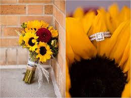The colors in the bouquet are generally coordinated with the color of this centerpiece, either to compliment that color or bring out contrast between the different colors of your blooms. South Dakota Fall Country Wedding Maddiepeschong Com