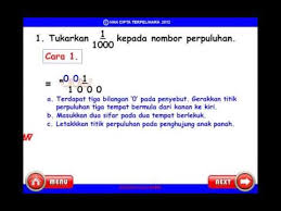 Pecahan dan perpuluhan online worksheet for 3. Azimat Matematik Menukarkan Pecahan Per Seribu Kepada Nombor Perpuluhan