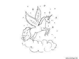 Coloriage licornes imprimer sur hugolescargot. Coloriage Licorne Ailes Tete Mignon 100 Dessin Licorne A Imprimer