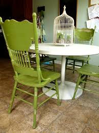 Yellow cracked ice formica kitchen dinette table leaf only. Painted Dining Chairs See Cate Create