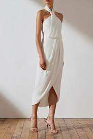 New Shona Joy Bridesmaid Sj2581 Core Knot Draped Dress Ivory Ivory Bridesmaid Dresses Dresses Cocktail Dress Wedding