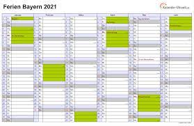 Wir haben die komplette ferienübersicht und sagen dir, wie viele freie tage am stück dich erwarten. Ferien Bayern 2021 Ferienkalender Zum Ausdrucken