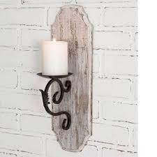 Theater room dark shiplap & slat wall background; White Wood Pillar Candle Sconce Wall Candle Holders Wall Candles Candle Sconces